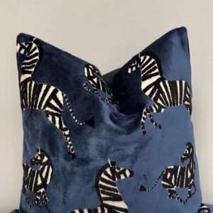 Saphire Dancing Zebras Pillow Cover