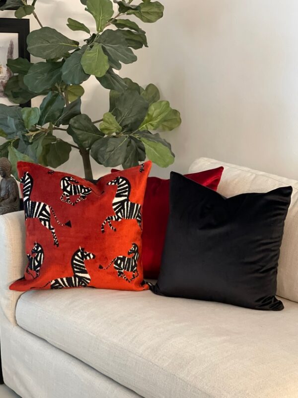 Red Dancing Zebras Pillow Cover